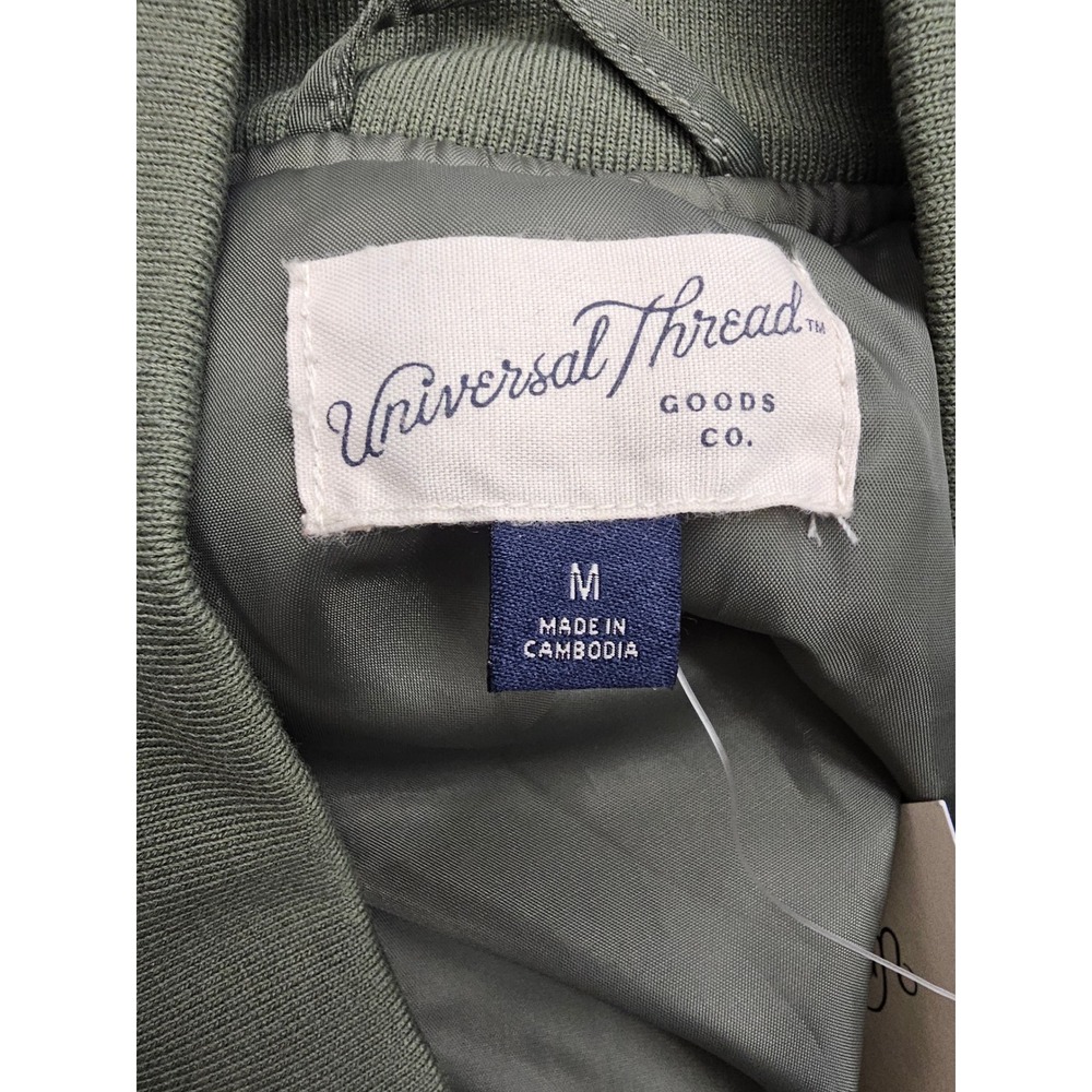 Universal Thread Womens Bomber Jacket Olive Nylon Blend Casual Size Medium - Picture 4 of 7